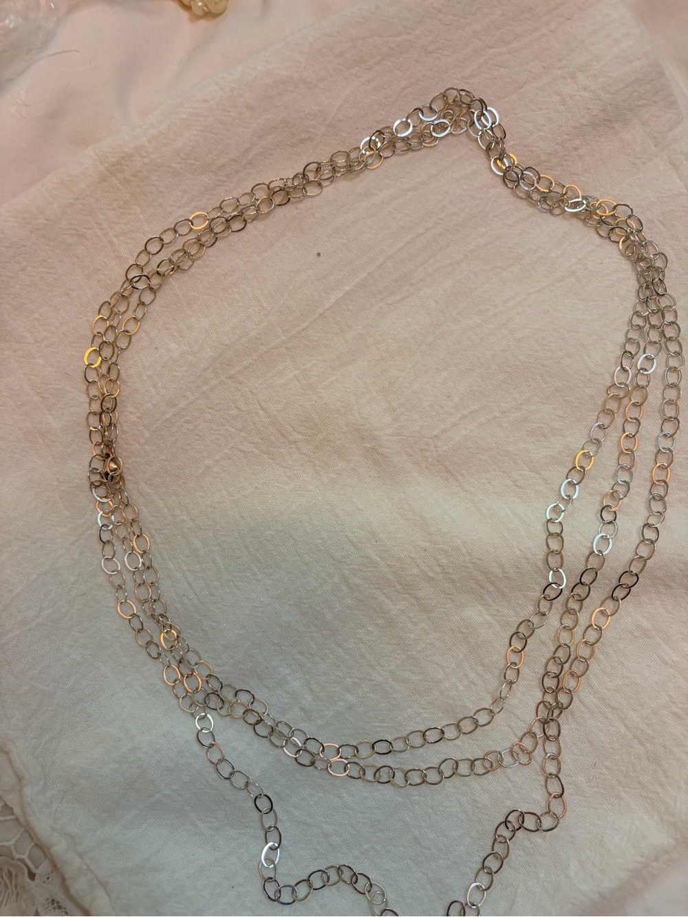 Silver Multi-Strand Open Link Necklace